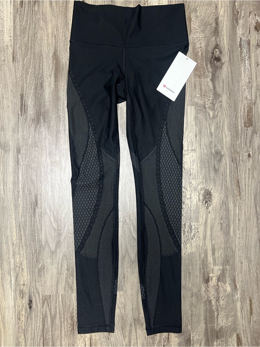 NWT Lululemon Mapped Out High Rise Tight 28" Black Glacier Grey SenseKnit Size 8